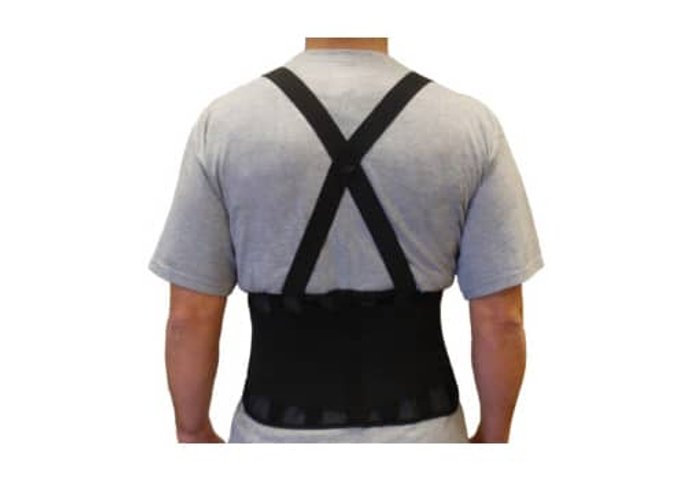 Industrial back brace with suspenders